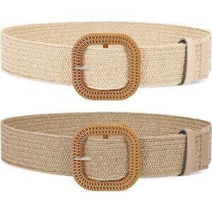 Woven Belt for Women StrawElastic Stretch Waist Belt Boho Belts LadiesBeach Belt